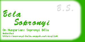 bela sopronyi business card