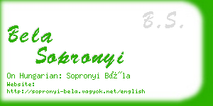 bela sopronyi business card